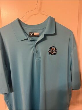 Callaway Light Blue Men's Polo with College World Series Patch